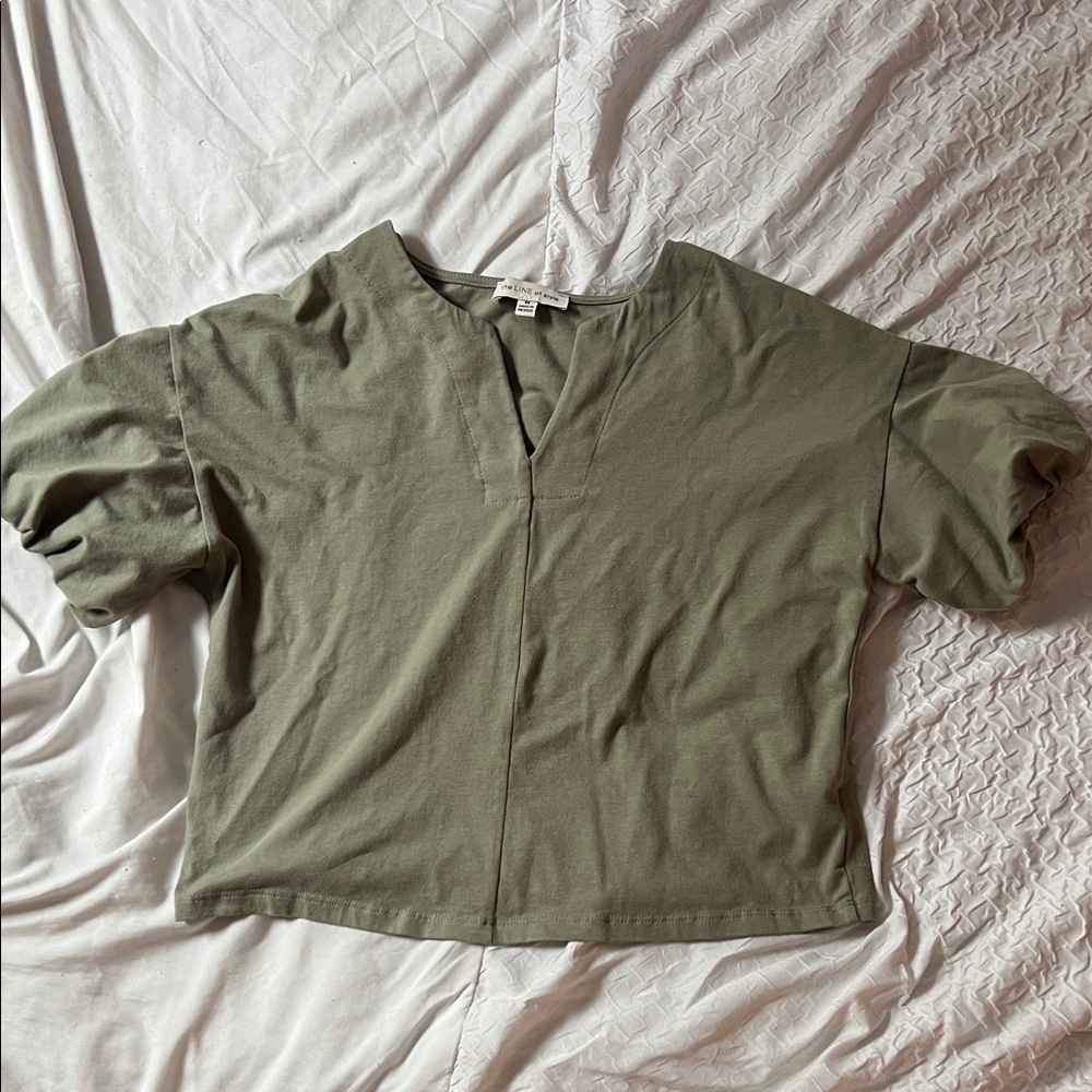 Casual Olive Short Sleeve Women's Tee